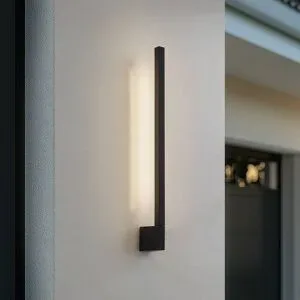 LED Aussenwandleuchte Neano Lindby, schwarz, Aluminium, Modern, LED Wandleuchte außen