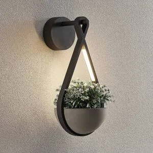 Aussenwandleuchte Florka Lucande, alu / grau / zink, Aluminium, Modern, Wandleuchte außen