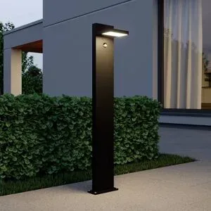 LED Wegeleuchte mit Bewegungsmelder Silvan Lucande, schwarz, Aluminium, Modern, LED Außenleuchte