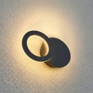 LED Aussenwandleuchte Ilveo Lindby, schwarz, für Wohn- / Esszimmer, Aluminium, Modern, LED Wandleuchte außen