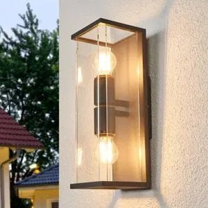 Aussenwandleuchte Annalea Lucande, schwarz, Aluminium, Modern, Wandleuchte außen