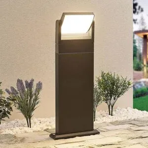 LED Wegeleuchte Cathalena Lindby, alu / grau / zink, Aluminium, Modern, LED Außenleuchte
