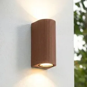Aussenwandleuchte Aluvo Lindby, dimmbar, braun / rost, Aluminium, Modern, Wandleuchte außen