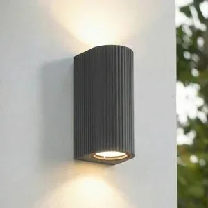 Aussenwandleuchte Aluvo Lindby, dimmbar, schwarz, Aluminium, Modern, Wandleuchte außen