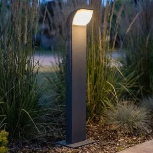 LED Sockelleuchte Tinna Lucande, schwarz, Aluminium, Modern, LED Außenleuchte