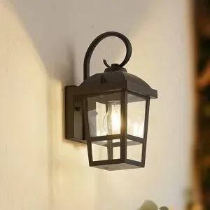Aussenwandleuchte Eloane Lindby, dimmbar, schwarz, Edelstahl, Modern, Wandleuchte außen