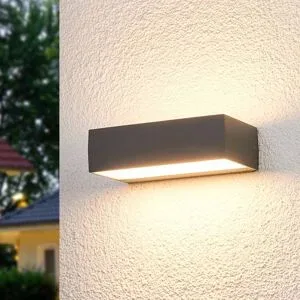 LED Aussenwandleuchte Lissi Lucande, schwarz, Kunststoff, Modern, LED Wandleuchte außen