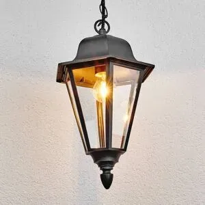 Lindby Außenhängeleuchte Edana, 40 cm, anthrazit, E27, IP44 Edana Lindby, dimmbar, schwarz, Aluminium, Modern
