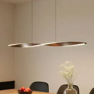 Hängelampe Jaren Lindby, braun / rost, für Wohn- / Esszimmer, Metall, Modern