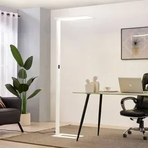Stehlampe Taronis PRIOS, dimmbar, weiß / opal, für Arbeitszimmer / Büro, Aluminium, Modern