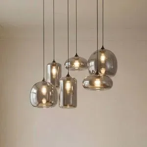 Glas Hängelampe Marla Lindby, dimmbar, klar / transparent, für Wohn- / Esszimmer, Glas, Modern, Pendelleuchte