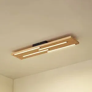 Deckenlampe Madero Lindby, Holz hell, für Wohn- / Esszimmer, Holz, Modern, Deckenlampe