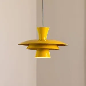 Hängelampe Plato Luminex, dimmbar, gelb / orange, für Wohn- / Esszimmer, Metall, Modern, Pendelleuchte