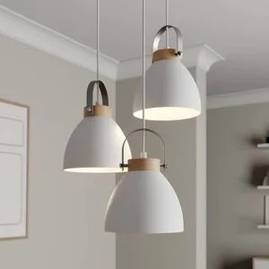 Hängelampe Bergen Lamkur, dimmbar, weiß / opal, für Wohn- / Esszimmer, Metall, Modern, Pendelleuchte