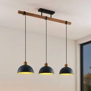 Hängelampe Flurin Lindby, dimmbar, schwarz, für Wohn- / Esszimmer, Metall, Modern, Pendelleuchte