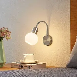 Wandlampe Lioma Lindby, dimmbar, alu / grau / zink, für Wohn- / Esszimmer, Metall, Modern, Wandleuchte, Wandlampe Innen