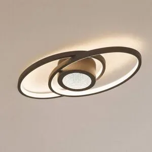 LED Deckenlampe Thalina Lindby, dimmbar, schwarz, für Wohn- / Esszimmer, Metall, Modern, LED Deckenleuchte