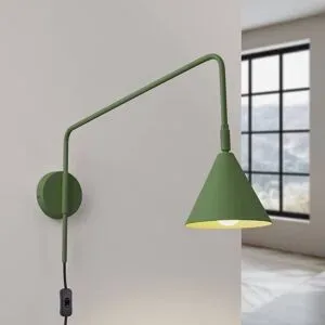 Wandlampe LYS SOLLUX LIGHTING, grün, für Wohn- / Esszimmer, Metall, Skandinavisch, Wandleuchte, Wandlampe Innen