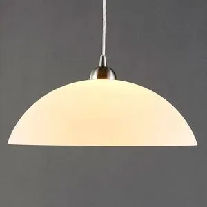 Glas Hängelampe Valeria Lindby, dimmbar, weiß / opal, für Küche, Glas, Modern, Pendelleuchte