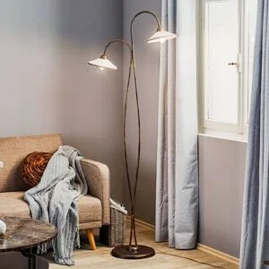 Stehlampe Rosina ONLI, bronze / altmessing, für Wohn- / Esszimmer, Keramik, Landhaus / Rustikal, Stehlampe