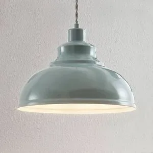Hängelampe Albertine Lindby, dimmbar, blau, für Wohn- / Esszimmer, Metall, Vintage, Pendelleuchte