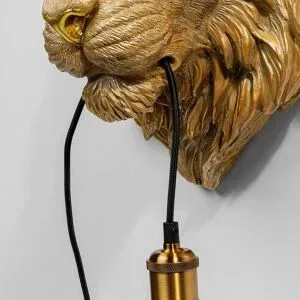 KARE Design - Wandleuchte Tiger Head, One Size, Gold