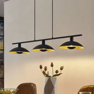 Hängelampe Narisara Lindby, dimmbar, schwarz, für Wohn- / Esszimmer, Metall, Modern, Pendelleuchte