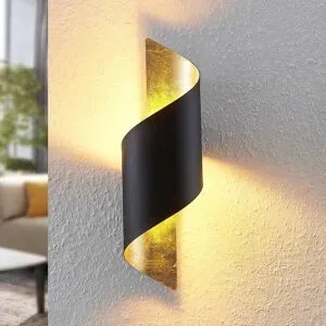 Wandlampe Desirio Lindby, dimmbar, schwarz, für Wohn- / Esszimmer, Metall, Modern, Wandleuchte, Wandlampe Innen