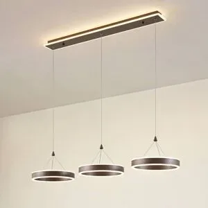 Hängelampe Kolo Lucande, dimmbar, braun / rost, für Wohn- / Esszimmer, Modern