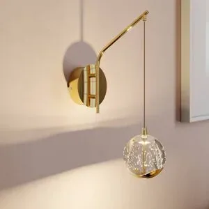 Wandlampe Hayley Lucande, klar / transparent, für Wohn- / Esszimmer, Glas, Modern, LED Wandleuchte, Wandlampe Innen