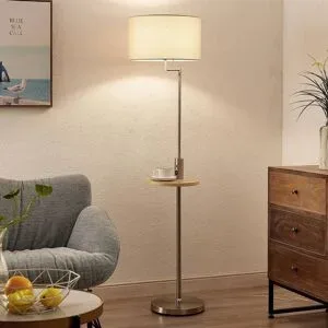 Stehlampe Zinia Lindby, alu / grau / zink, für Wohn- / Esszimmer, Metall, Modern, Stehlampe