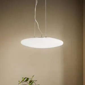 Glas Hängelampe Gunda Lindby, dimmbar, weiß / opal, für Wohn- / Esszimmer, Glas, Modern, Pendelleuchte