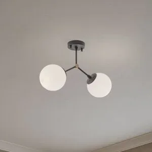 Deckenlampe Damar Opviq, dimmbar, schwarz, für Wohn- / Esszimmer, Glas, Deckenlampe
