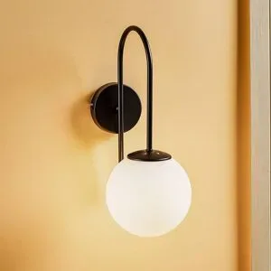 Wandlampe Berlin Luminex, dimmbar, schwarz, für Wohn- / Esszimmer, Metall, Wandleuchte, Wandlampe Innen