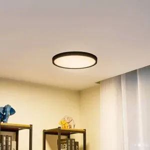 Smart Home Deckenlampe Pravin Lindby, dimmbar, schwarz, für Wohn- / Esszimmer, Kunststoff, Modern, Smart Home Deckenlampe