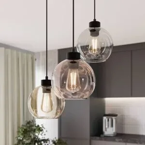 Glas Hängelampe Cubus TK Lighting, dimmbar, klar / transparent, für Wohn- / Esszimmer, Glas, Modern, Pendelleuchte
