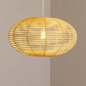 Euluna Holz Hängelampe RATTAN Nowodvorski Lighting, dimmbar, Holz hell, für Wohn- / Esszimmer, Holz, Pendelleuchte