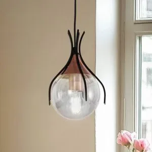 Glas Hängelampe Sinka Avonni, dimmbar, alu / grau / zink, für Wohn- / Esszimmer, Glas, Pendelleuchte