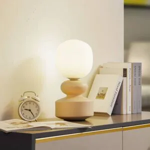 Tischlampe Fidelo Lucande, gelb / orange, für Wohn- / Esszimmer, Keramik, Skandinavisch, Tischlampe
