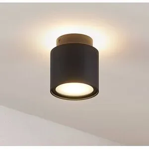 Arcchio Deckenlampe Walisa, Ø 10 cm, schwarz, Diffusor, GU10 Walisa Arcchio, dimmbar, schwarz, für Wohn- / Esszimmer, Aluminium, Modern, Strahler