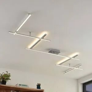 LED Deckenlampe Kerem Lindby, dimmbar, alu / grau / zink, für Wohn- / Esszimmer, Metall, Modern, LED Deckenleuchte