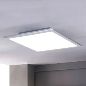 LED Panel Livel Lindby, dimmbar, alu / grau / zink, für Küche, Kunststoff, Modern, LED Deckenleuchte