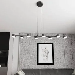 Deckenstrahler Megara, Länge 100 cm, Metall, 8-flg. Megara EMIBIG LIGHTING, dimmbar, schwarz, für Wohn- / Esszimmer, Metall, Modern, Strahler