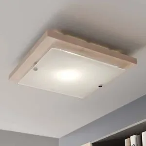 Deckenlampe Kerio Envostar, dimmbar, Holz hell, für Wohn- / Esszimmer, Holz, Modern, Deckenlampe