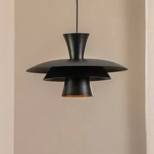 Hängelampe Plato Luminex, dimmbar, schwarz, für Wohn- / Esszimmer, Metall, Modern, Pendelleuchte