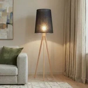 Stehlampe Walz TK Lighting, Holz hell, für Wohn- / Esszimmer, Holz, Modern, Stehlampe