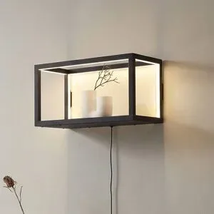 Wandlampe Birta Lindby, dimmbar, schwarz, für Wohn- / Esszimmer, Metall, Modern, LED Wandleuchte, Wandlampe Innen