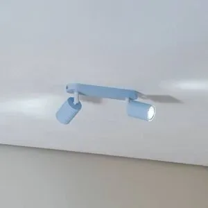 Deckenstrahler Livia, hellblau, 35 cm, 2-flg., Metall, GU10 Livia TK Lighting, dimmbar, blau, für Kinderzimmer, Metall, Strahler