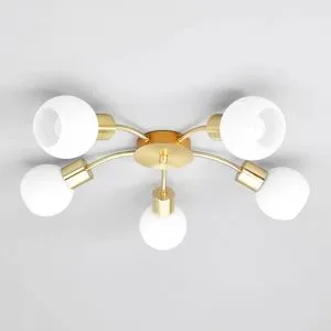 Deckenlampe ELAINA Lindby, dimmbar, messing / gold, für Wohn- / Esszimmer, Metall, Modern, Deckenlampe