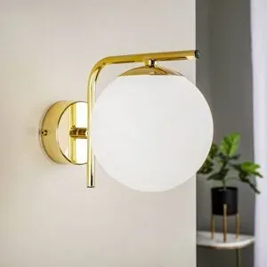 Wandlampe Aurora Domiluce, dimmbar, messing / gold, für Wohn- / Esszimmer, Metall, Wandleuchte, Wandlampe Innen